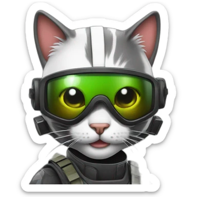 Cat playing paintball sticker
