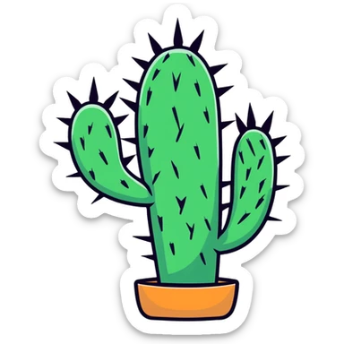 desert cactus with spikes sticker
