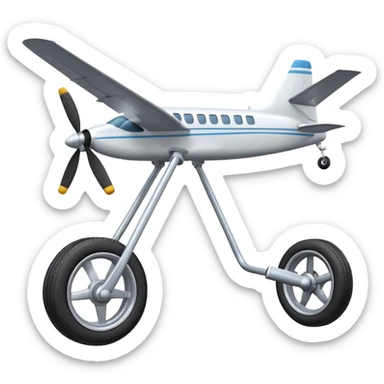 Emoji-style aircraft landing gear with a single wheel and strut, simplified design, clean lines, cartoon-like, isolated on white background, minimal shading sticker