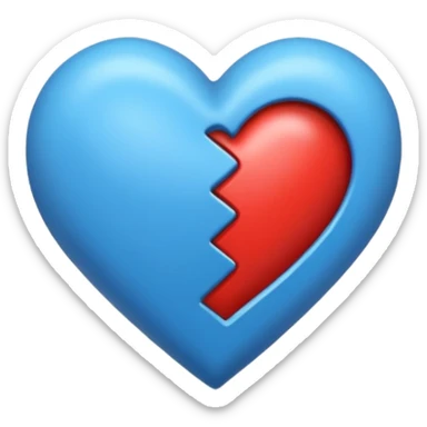 Un corazón Azul partido sticker