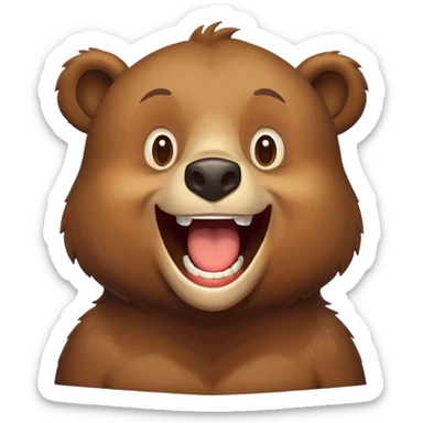 Realizamr un emoji de un oso riéndose  a carcajadas como este emoji 🤣 sticker