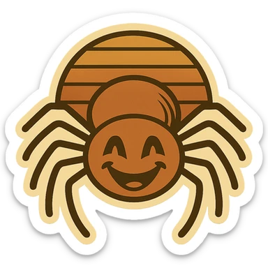 Create images of happy retro spiders and witches for stickers. Use this image for inspiration. sticker