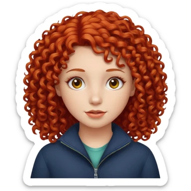 Red curly headed girl sticker
