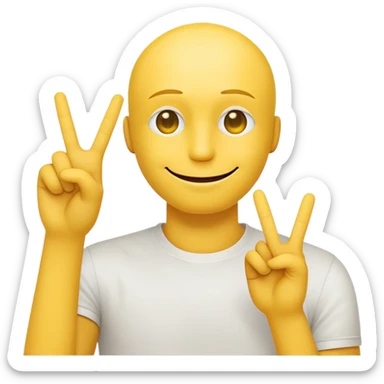 Smiley doing peace but with doubts sticker