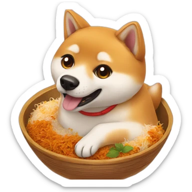 shibainu-eating-biriyani sticker