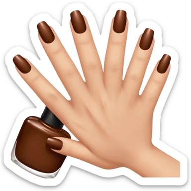 💅🏼 comme cet émoji, mais les ongles et le vernis en marron sticker