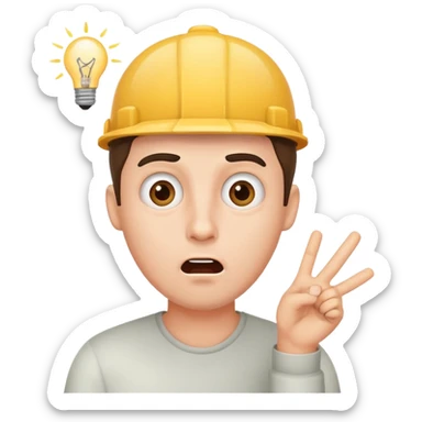 man with idea, surprised expression sticker