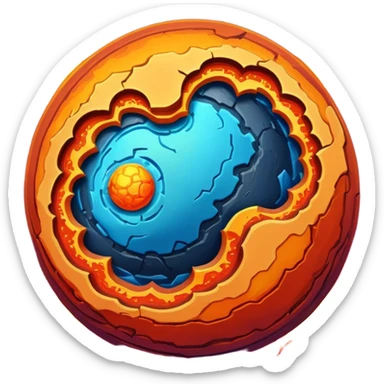 Planet separated into layers sticker