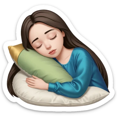 بیلی ایلیشsleeping beauty brunette white girl with a silk pillow sticker