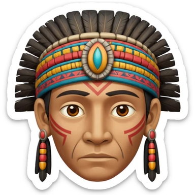 ancient Inca man bold head sticker