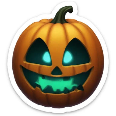 Scary glowing Jack-o-lantern sticker