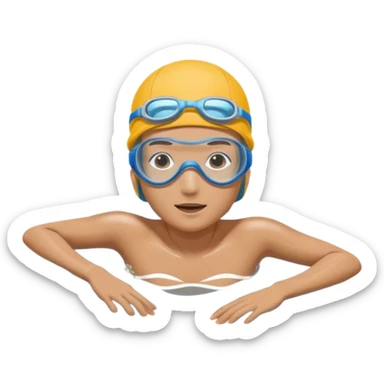 person swimming laps in pool zoomed out showing lap swiming back stroke, no more zoomed out full body but par under water sticker