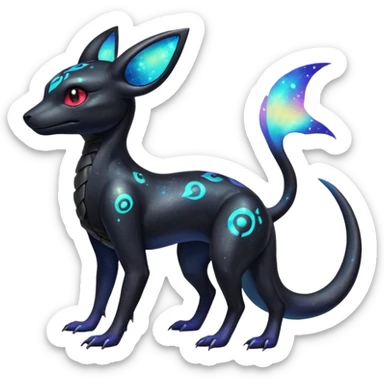 Nebula Salandit-Umbreon-Fakémon-hybrid-creature (full body)  sticker