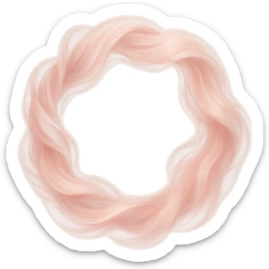 pink hair wreath, soft and dreamy, no background sticker