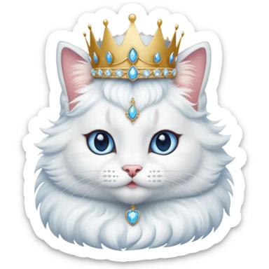 princess cat, elegant, with a tiara sticker