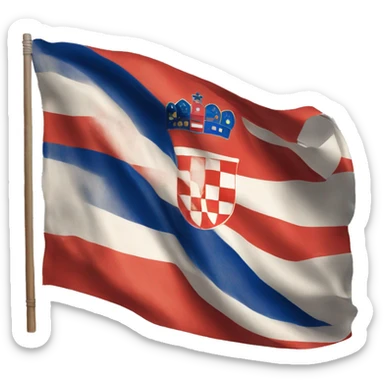 Croatian flag whit a cross sticker