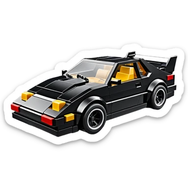 Venom’s aerodynamic opulent dark  futuristic concept loosely based on Toyota 1986 AE86 (flat long straight faceted mechanical body)Lego lightweight stealthy street hot rod drifter  sticker