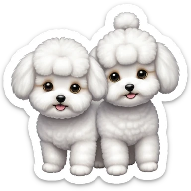 Two Bichon frise girls  sticker