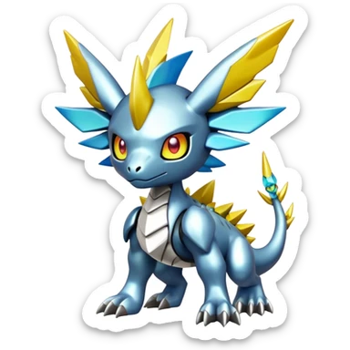 cool edgy cute shiny colorful Archeus-Kyurem-Digimon-Fakemon-animal-hybrid full body sticker