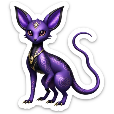 Shiny Edgy Gothic Futuristic Salandit-Umbreon-Espeon-Hybrid (Full body) sticker