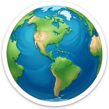 Earth globe with continents shaped to form the number 812 sticker