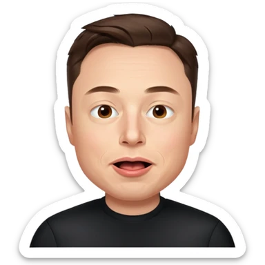 elon musk mewing elonmoji sticker