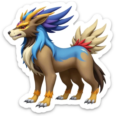 Xerneas-Raikou-Entei-Fakémon-hybrid-creature (full body)  sticker
