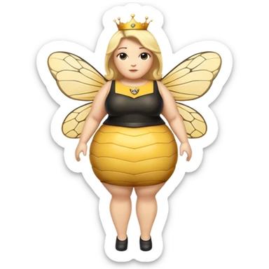 full body Plus size blonde lesbian queen bee sticker