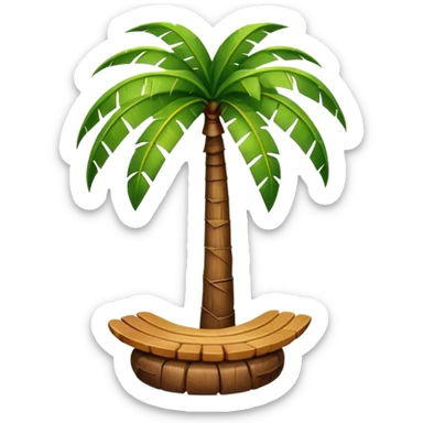 palm tree with a seat under it  sticker