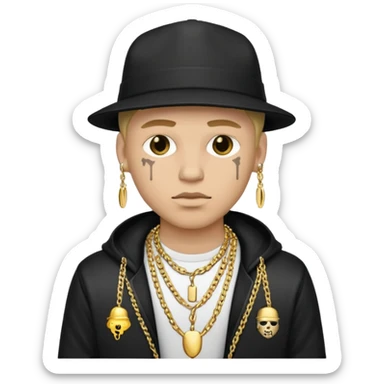 a white guy with a drip gangster sticker