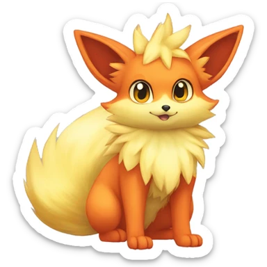  Fennekin-Flareon—Vulpix-Fakemon Full body sticker
