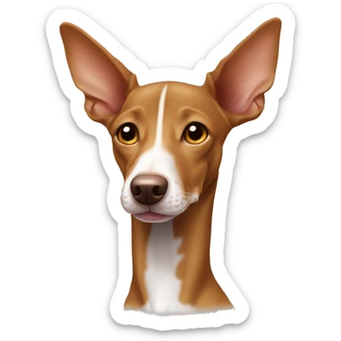 podenco cachorro marrón con una línea blanca en la cabeza  sticker