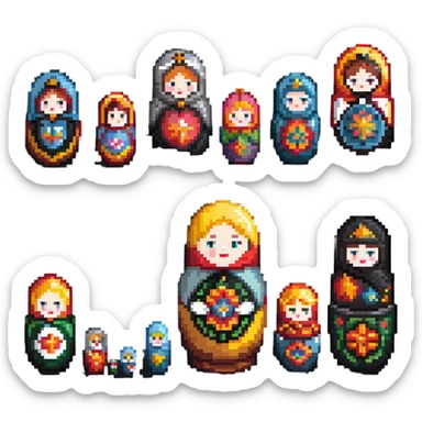 theater-themed nesting doll sticker