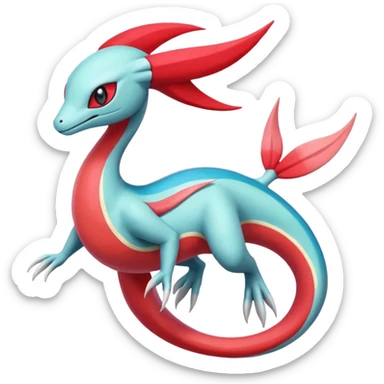 Meloetta-Milotic-Inteleon-Heliolisk-Helioptile-Salamence-Salandit-Latias-Fakémon-creature-hybrid sticker