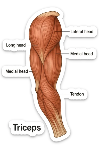 tricipite visto anatomicamente sticker