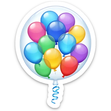 the word 'bubble' in a colorful, inflated balloon text style emoji sticker