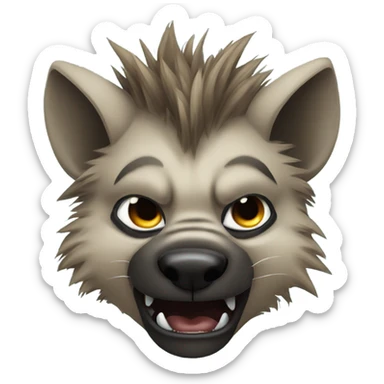 Cool anime cartoon male sassy hyena  sticker
