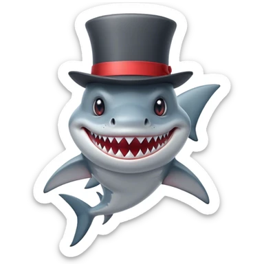 shark wit tophat sticker