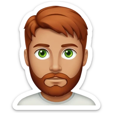 White male with green eyes reddish beard and brown hair, hispaic female with brunette hair  sticker