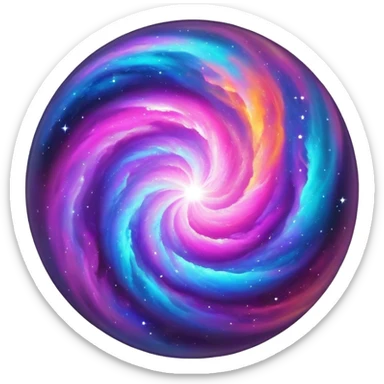 galaxy nebula orb, glowing, vibrant colors sticker