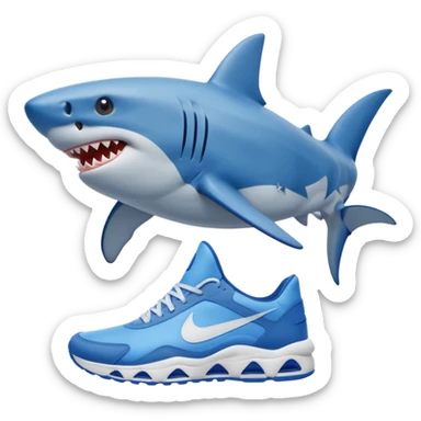Tralalero Tralala, a shark with 4 legs and blue nike sneakers on each foot sticker