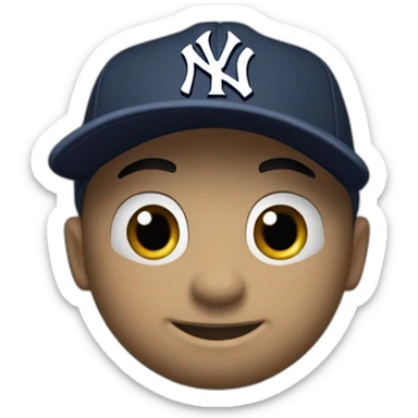 Chauve avec une casquette de baseball des yankees sticker