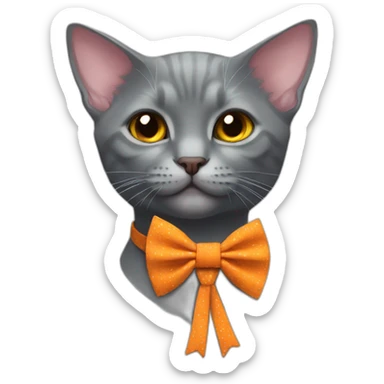 Korat kitten in Halloween bow tie sticker