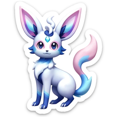 Nebulae Noibat-Sylveon-Meowstic-Umbreon-Fakémon-hybrid-creature (full body)  sticker