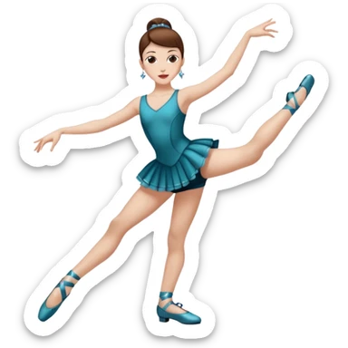 Jazz dancer white with brown hair wearing dance turning shoes not ballet shoes  sticker