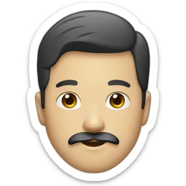 asian designer with mustache and beard sticker