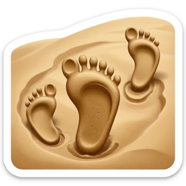 two footprints: child and adult sticker