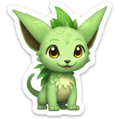 a anthro chibi-style grass-type-ground-type Fakémon-hybrid full body sticker