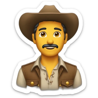 Un vaquero con anteojos y aro sticker