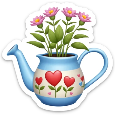 i want a watering jug with legs watering 3 plans in increasing height with hearts in the flowers sticker